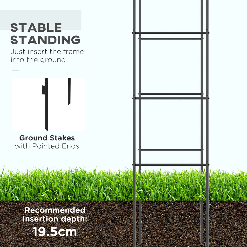 Outsunny arch for metal and outdoor metal climbing, 140x40x240cm, black - Borgè