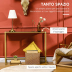 Mobile input console in steel and tempered glass, 100x35.5x80cm, white and gold - Borgè