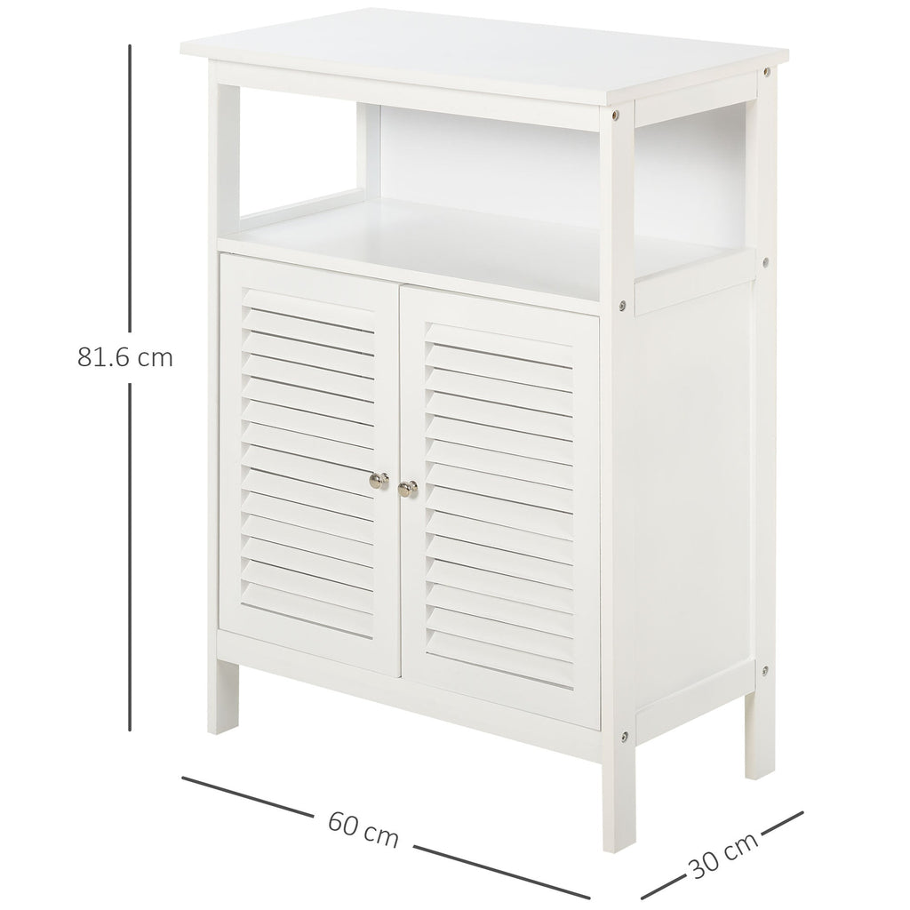 Kleankin Waterproof bathing cabinet with 2 shelves and white MDF locker - Borgè