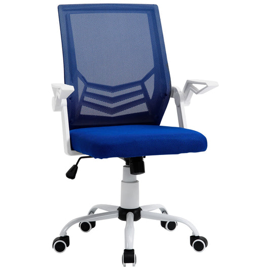 Ergonomic office chair with armrests and lumbar support, swivel office chair and adjustable height in blue fabric - Borgè