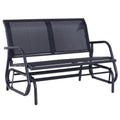 2-Seater Garden Swing Bench in Metal and Breathable Mesh Fabric, 120x70x85cm, Black - Borge' Group Limited