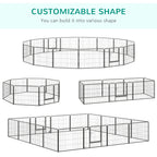 Pawhut fence for dogs and puppies with 16 modular panels and 2 inputs, 80x1.5x60cm - Borgè