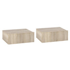 set 2 suspended wooden bedside tables, modern design, 40x30x15cm - wood color - Borgè