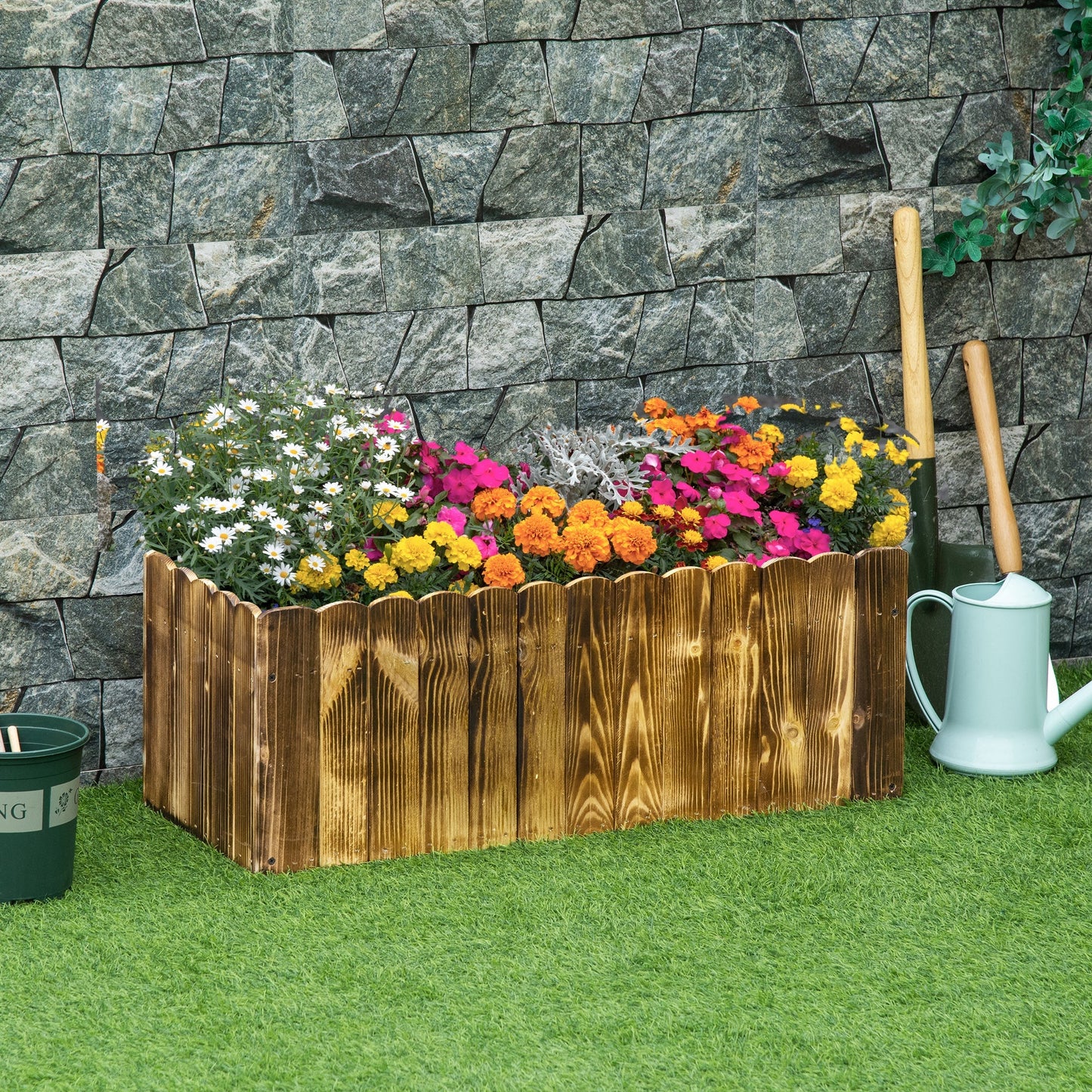 Outsunny rectangular pitches for fir wood plants, 80x33x30cm - Borgè