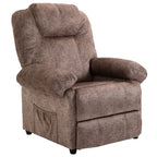 Relaxable chair manually reclining in fabric with extra padding, brown - Borgè
