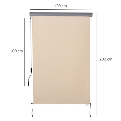 Outsunny curtain curtain with craft with crank, wall installation or ceiling, 120x200cm, beige - Borgè