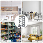 kitchen trolley in dark Grey with 1 drawer and 4 metal baskets - Borgè