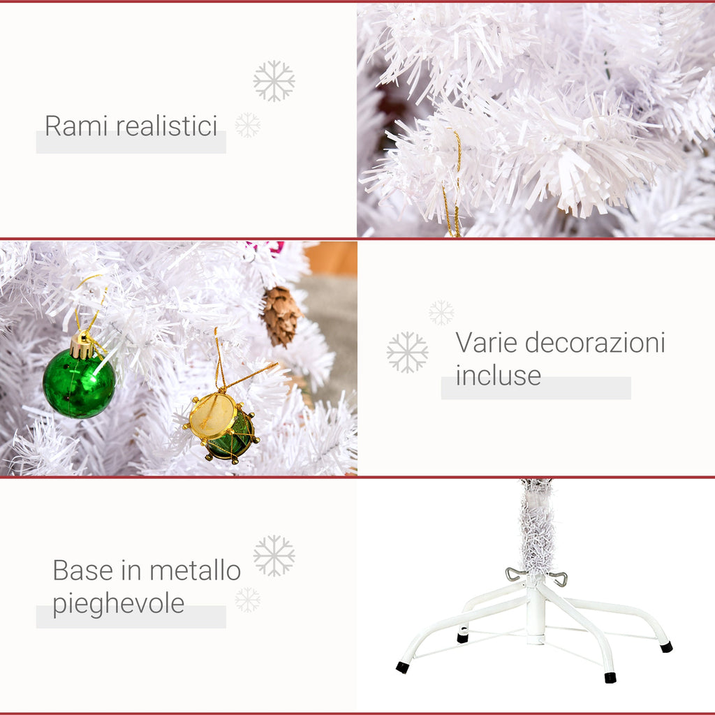 Christmas tree 150 cm with 680 decorated branches, white - Borgè