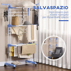 Clothes Drying Rack | 4 level folding Clothes Rack with Swivel Wings and 4 wheels | 73x64x177 cm - Borgè