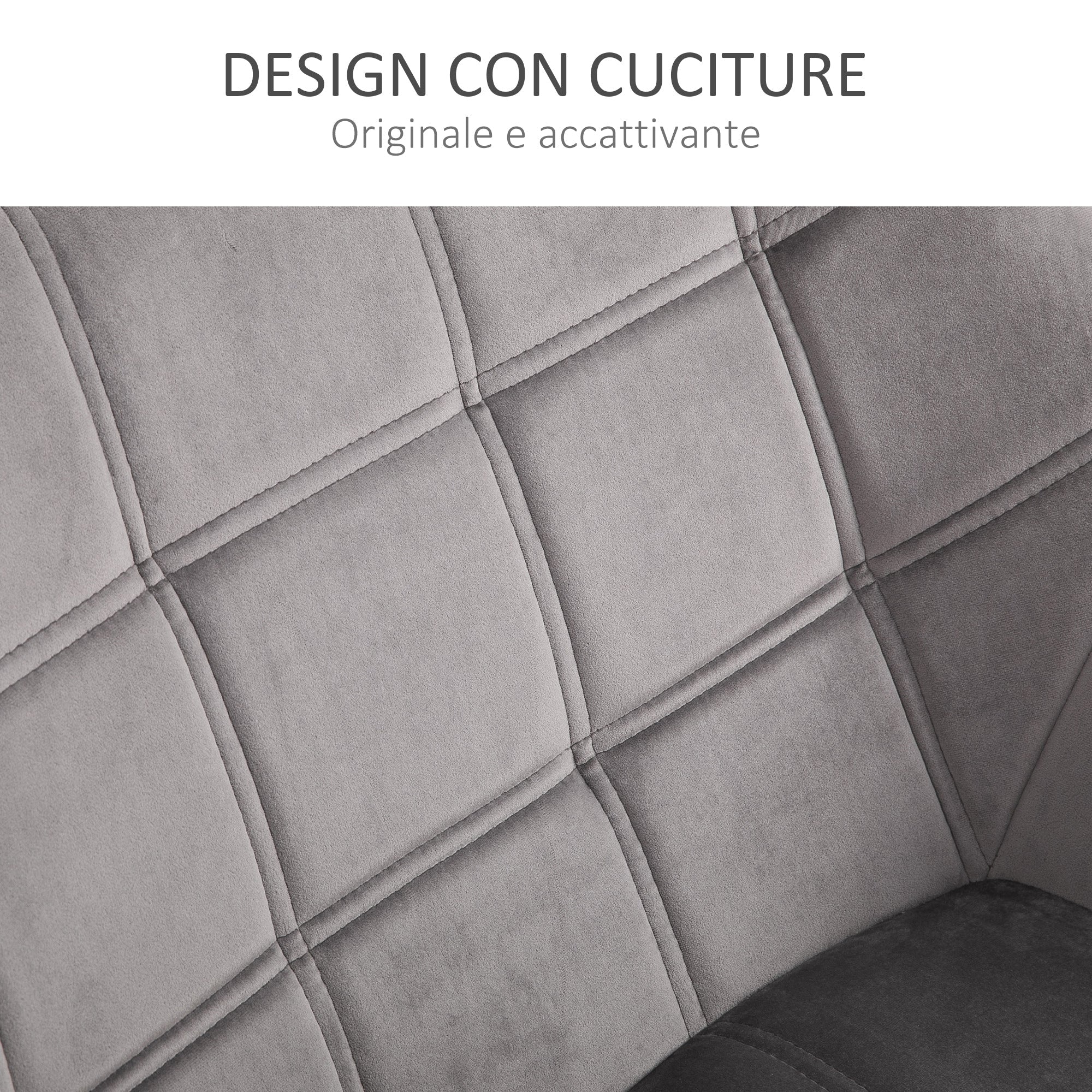 TROMSO | Nordic style armchair in wood and Grey velvet effect for living room or office | 64x62x72.5 cm - Borgè