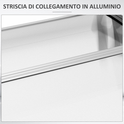 Outsunny exterior canopy curved with screws and bolts included, in polycarbonate, pp and aluminum, 122x89x24 cm - Borgè