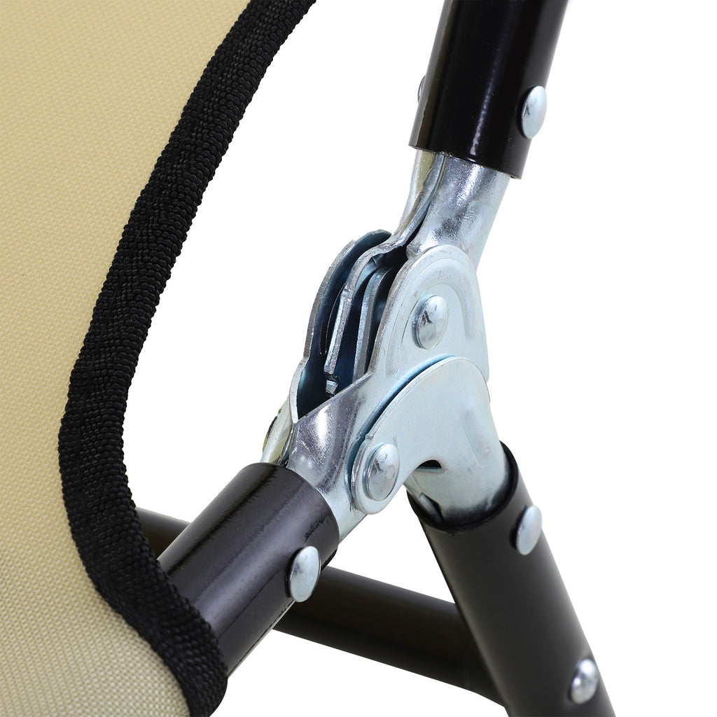 Outsunny Garden bed with adjustable back in 5 positions, in steel and Oxford fabric, 188x56x28 cm, beige - Borgè