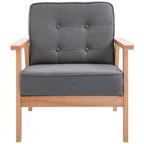 Retro Nordic style armchair with light Grey linen coating - Borgè