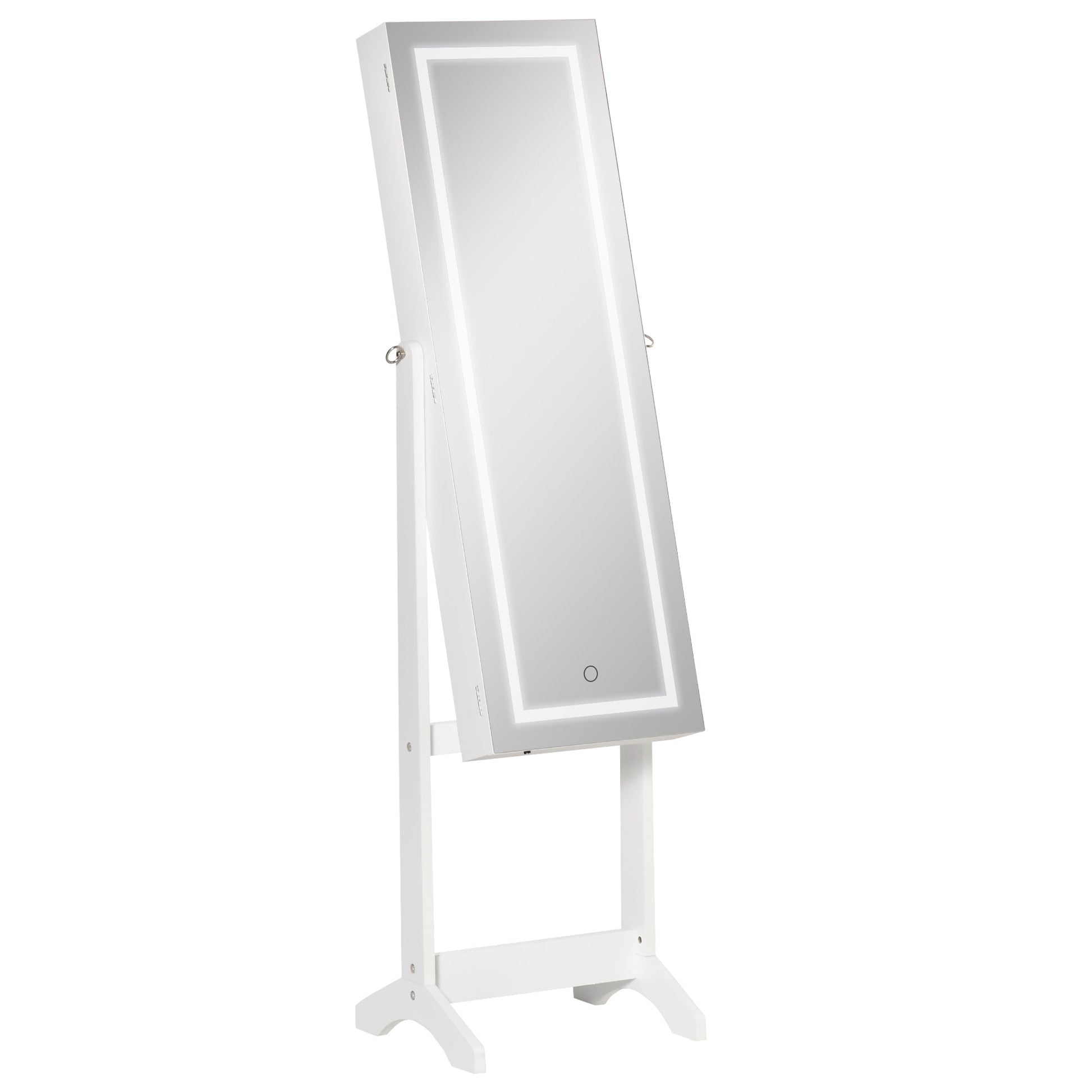 self -supporting marker mirror with LED light, adjustable inclination and lock, 46x36.5x151.5cm - Borgè