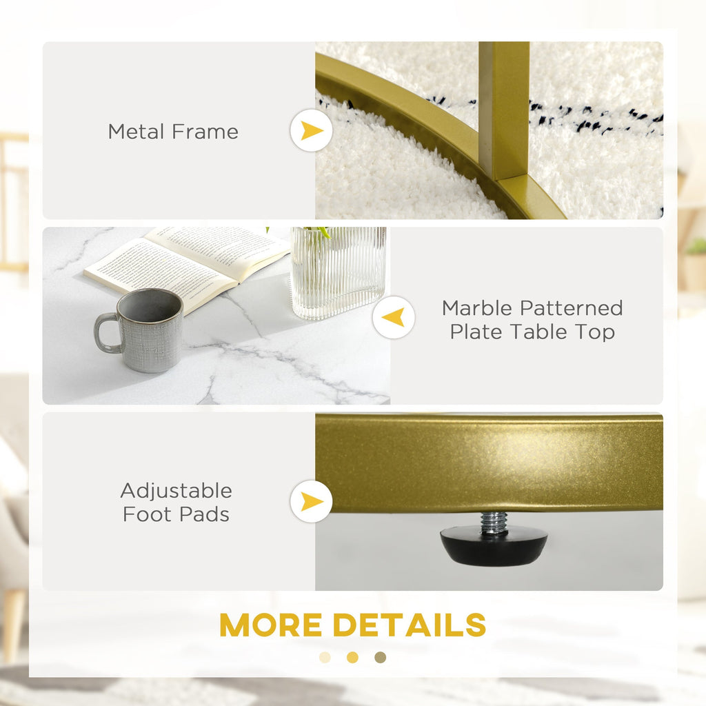 THE STAR | White and Gold Set 2 Round Coffee Tables | Ø74x46.3 cm and Ø59x38.5 cm - Borgè