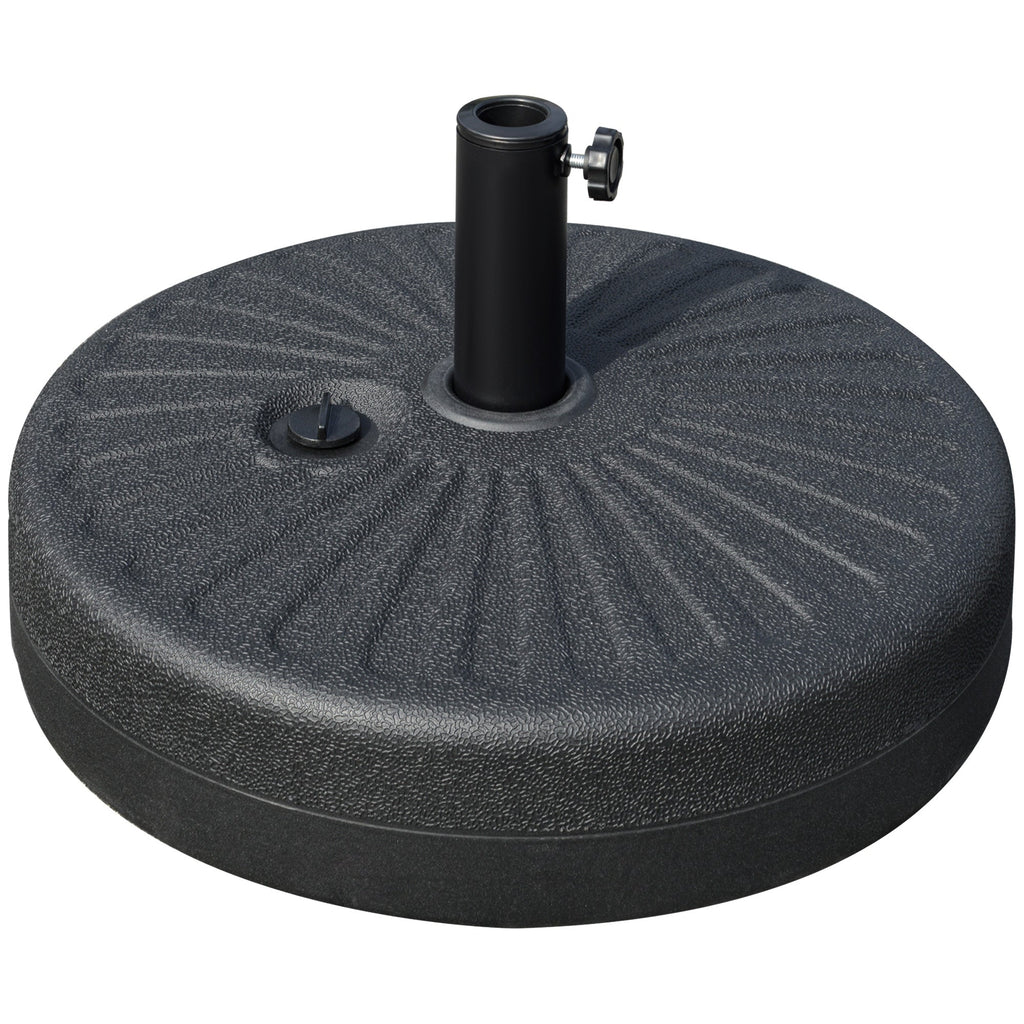 Garden Umbrella Base with Central Pole Φ3.8cm and 4.8cm, Black HDPE - Borge' Group Limited