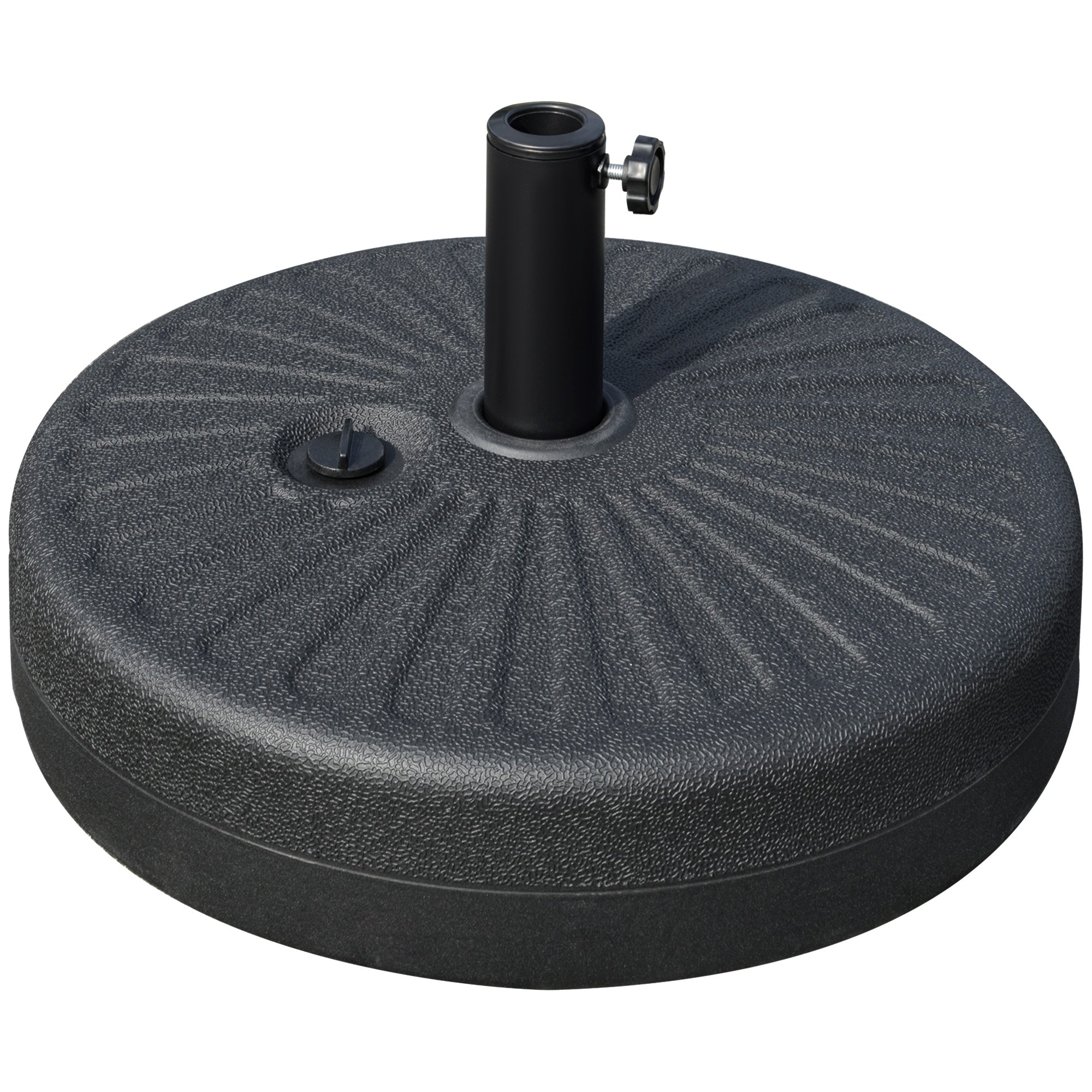 Garden Umbrella Base with Central Pole Φ3.8cm and 4.8cm, Black HDPE - Borge' Group Limited