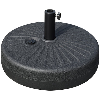 Outsunny base for garden umbrella with central pole φ3.8cm and 4.8cm, black hdpe - Borgè