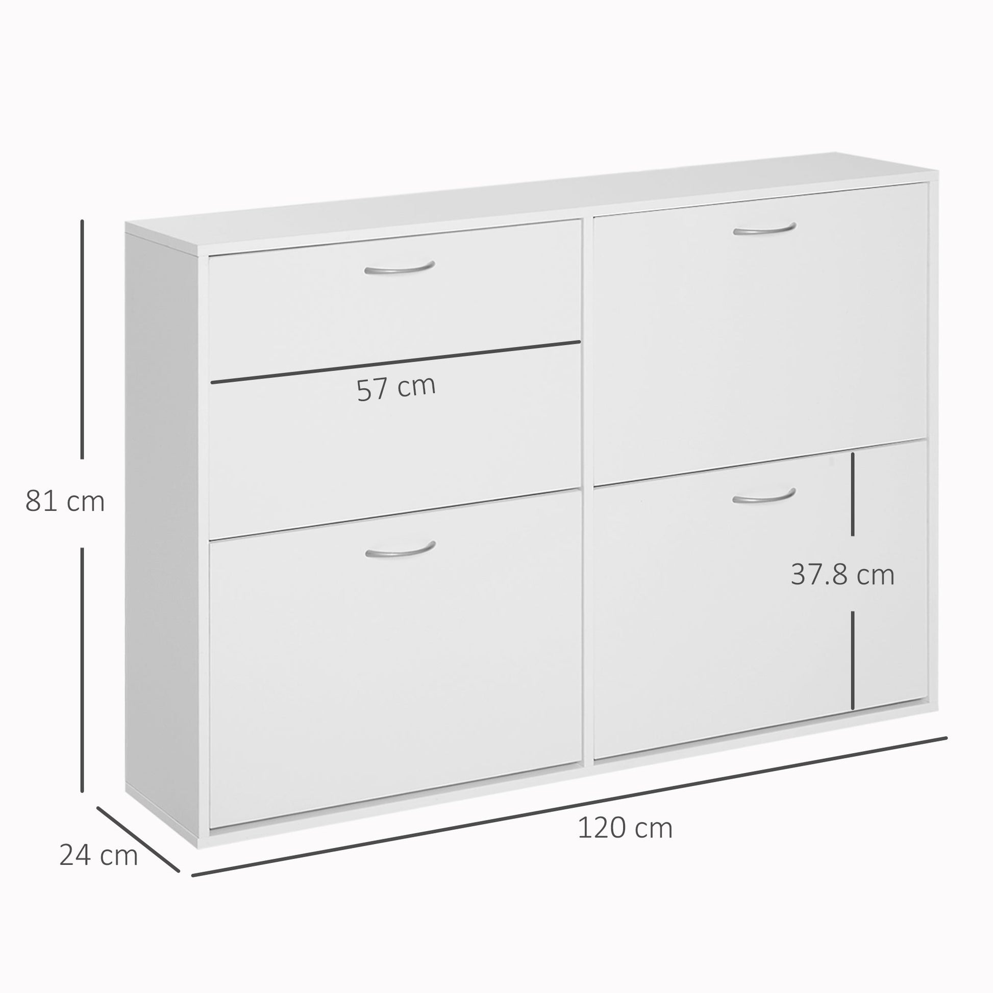 Scarpper SafeSpace capacity 24 pairs in wood, white, 120x24x81cm - Borgè