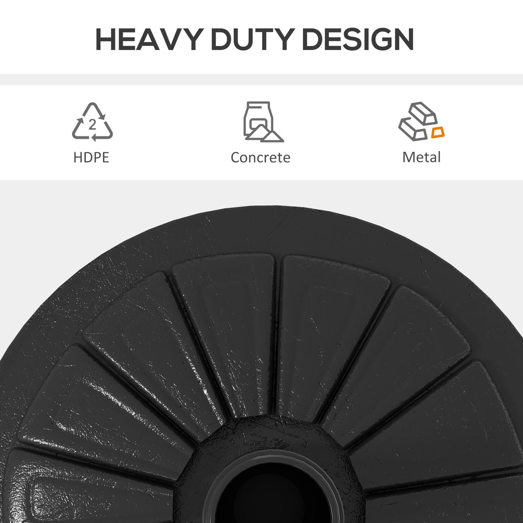 Ã˜43cm 13kg concrete Ã˜43cm round umbrella base for 38mm and 48mm poles, black, black - Borgè