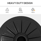 Ã˜43cm 13kg concrete Ã˜43cm round umbrella base for 38mm and 48mm poles, black, black - Borgè