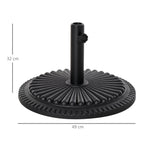 14kg HDPE Round Umbrella Base for Ф35-38-48mm Poles, Ø49x32A cm, Black - Borge' Group Limited