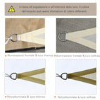 Triangle Sun Shade Tent (Color: Cream, Size: 6x6x6m) - Borge' Group Limited