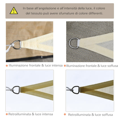 Outsunny triangular tenda in HDPE, Crema, 6x6x6m - Borgè