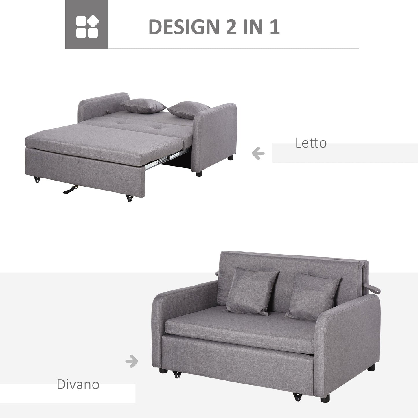 SOFA BED | 2 Seater Sofa into a Single Bed