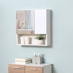 Kleankin Bathroom mirror cabinet, Wall fixing bathroom cabinet, 54x15x55cm, white - Borgè