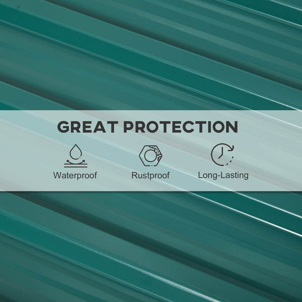 Outsunny set 12 spare panels 129x45 cm for green galvanized steel garden houses - Borgè