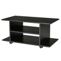 Mobile Wooden TV Door with wheels, black, 80x40x40cm - Borgè