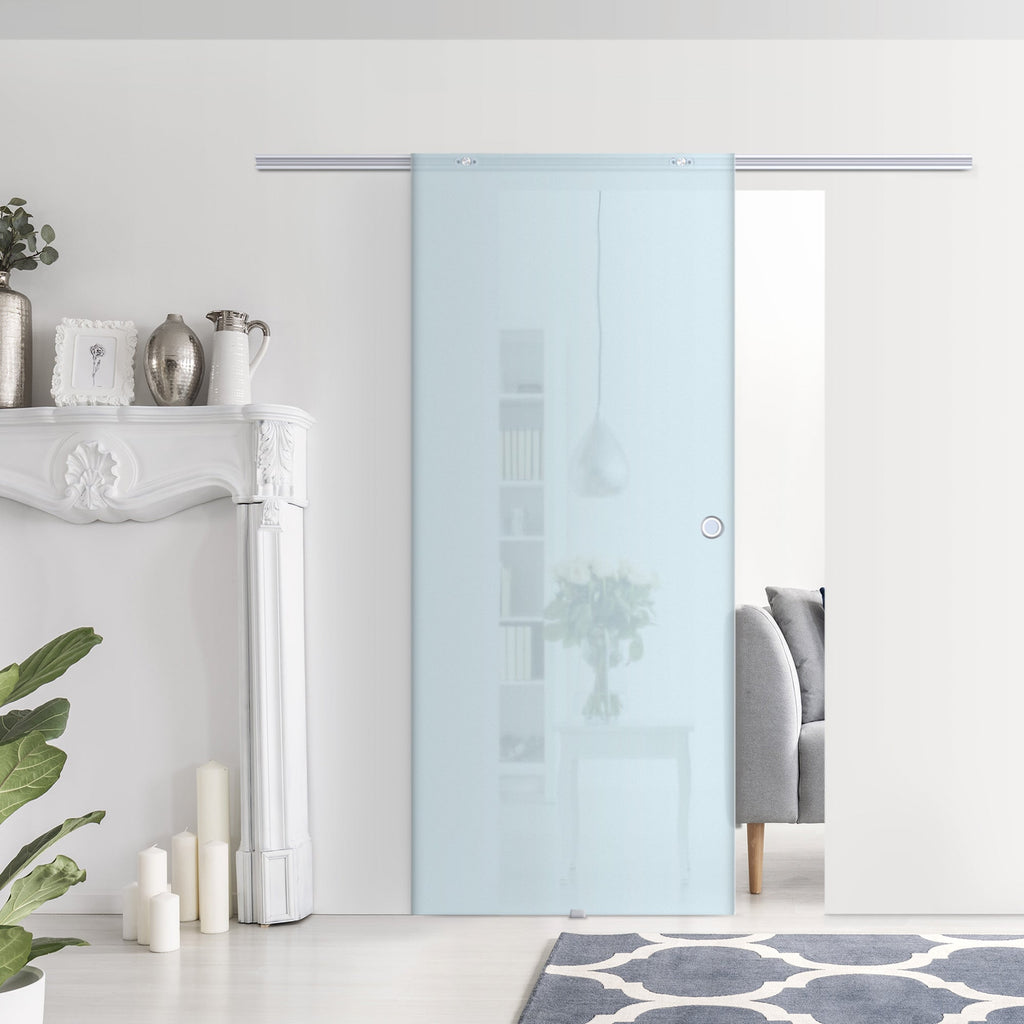 Sliding Door Smudged Glass Effect with Aluminum Track , 90x205cm | - Borgè