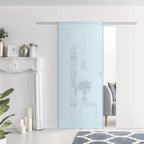 Sliding Door Smudged Glass Effect with Aluminum Track , 90x205cm | - Borgè