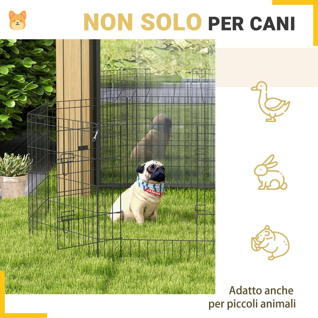 Pawhut fence for dogs and puppies, 8 -piece animal boxes in iron wire, 76 x 61cm black - Borgè
