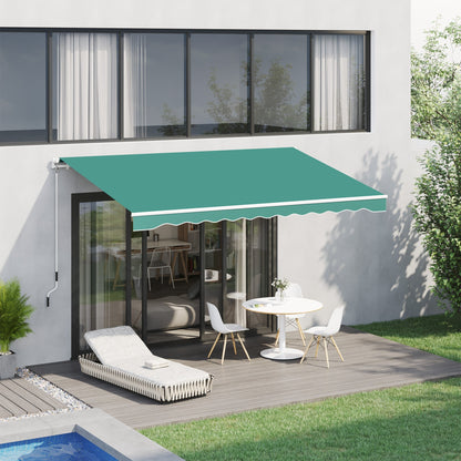 Outsunny sunglasses for outdoor outbuilding with metal and aluminum crank, 395x245cm, dark green - Borgè