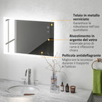 Kleankin Bathroom Mirror Led anti -expulsion with 3 colors and adjustable brightness, in metal and glass, 80x60x3 cm - Borgè