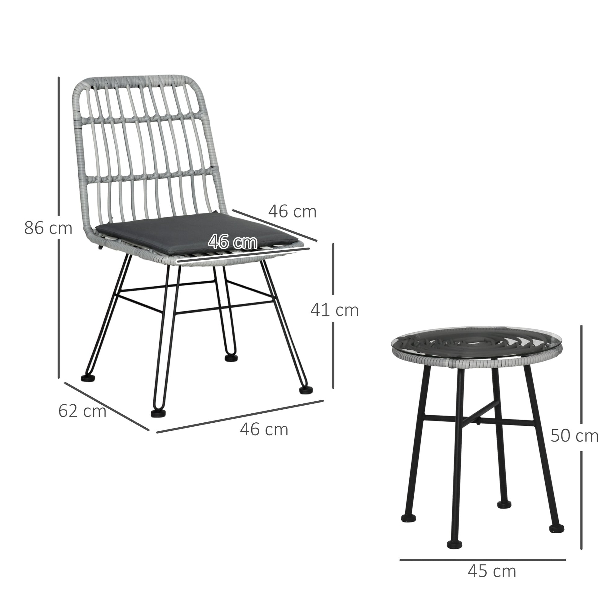 LAGOON | 3Pcs Garden Table and Chairs Set - Borgè