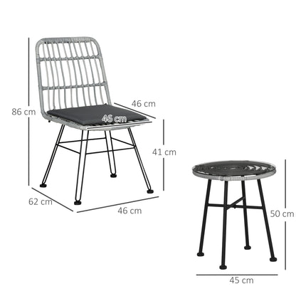 LAGOON | 3Pcs Garden Table and Chairs Set - Borgè