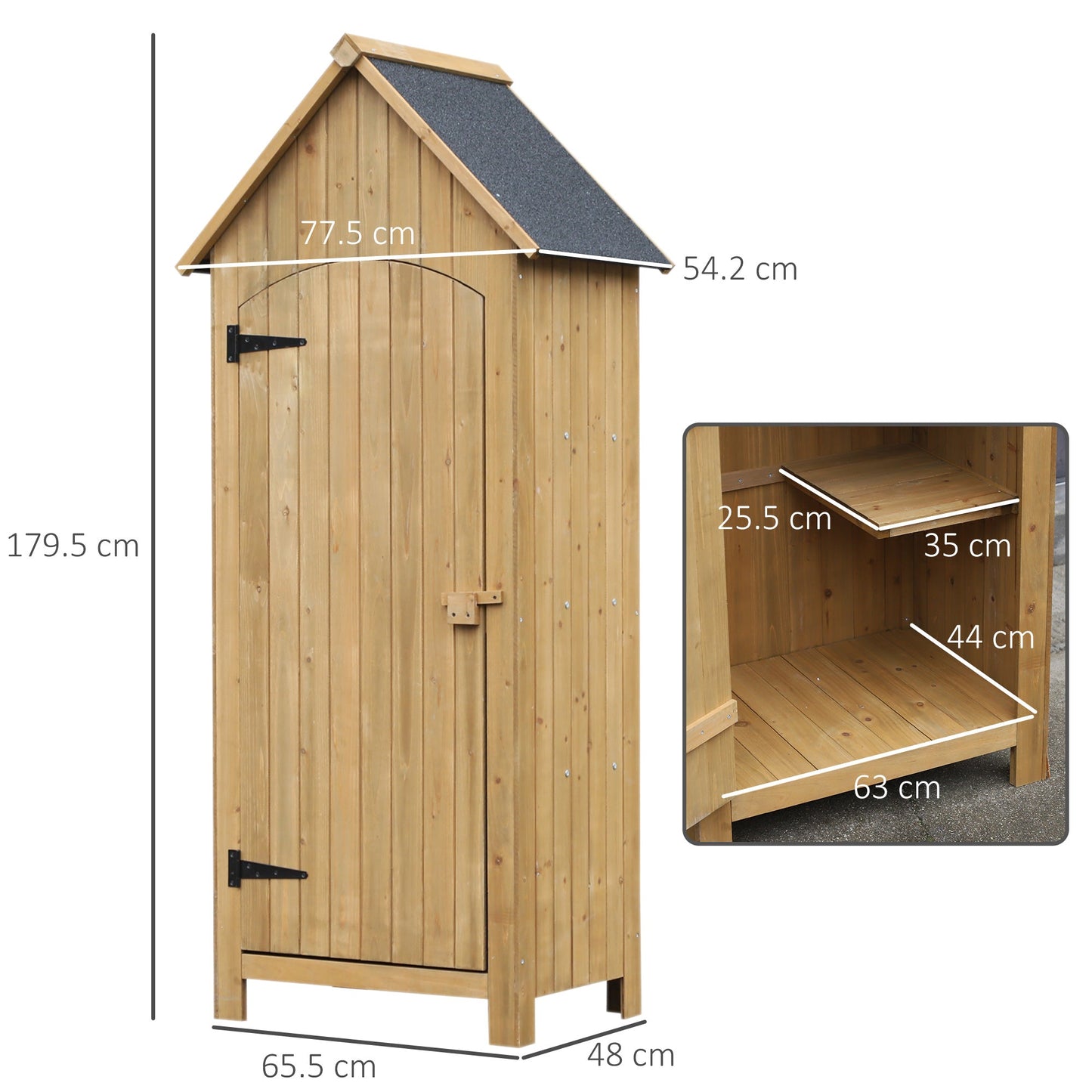 Outsunny house holder wooden tools, waterproof with doors and shelves