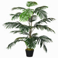 Outsunny decorative plastic palm tree with 20 leaves and vase height 140cm - Borgè