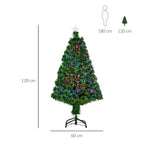 Christmas tree 120cm with 130 fiber optic branches and PVC and 16 LED lights - Borgè