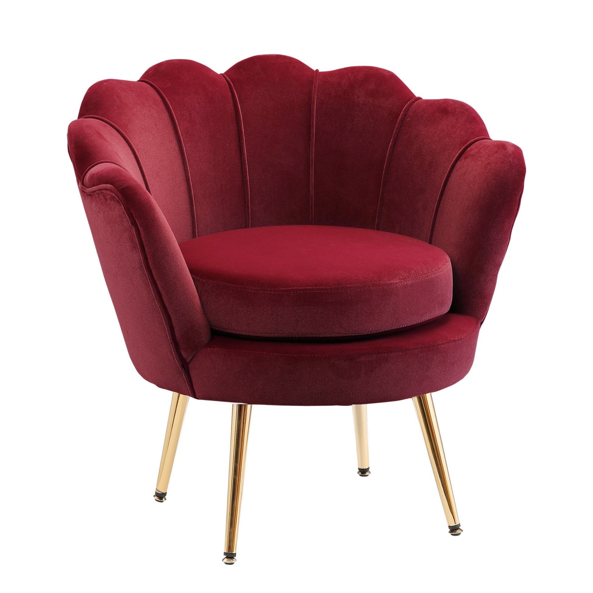 SEASHELL Design Red Velvet Chamber Armchair With Back | 76x67x74cm - Borgè