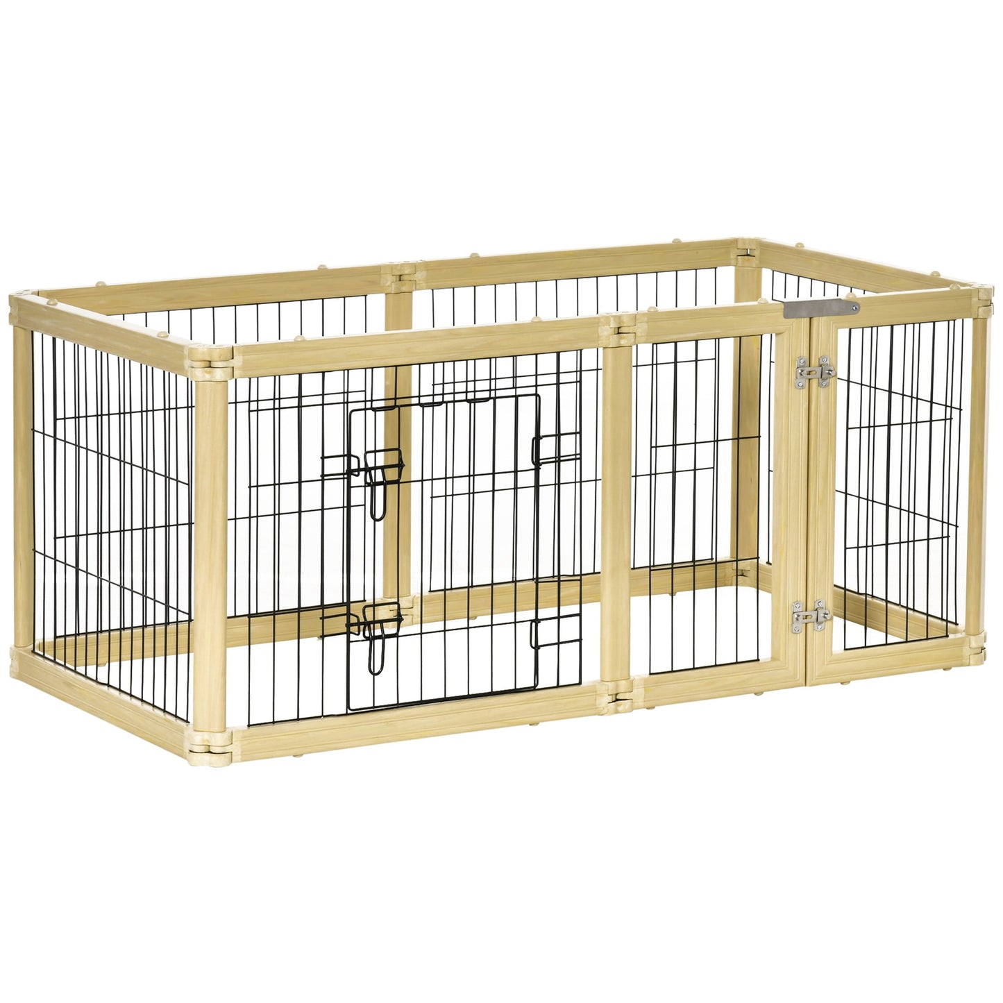 Pawhut box for dogs, animal fence, 6 panels with door and double stops, 70x62cm - Borgè