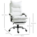 White -like office armchair winner, adjustable height with reclining backrest 155 ° and footrests - Borgè