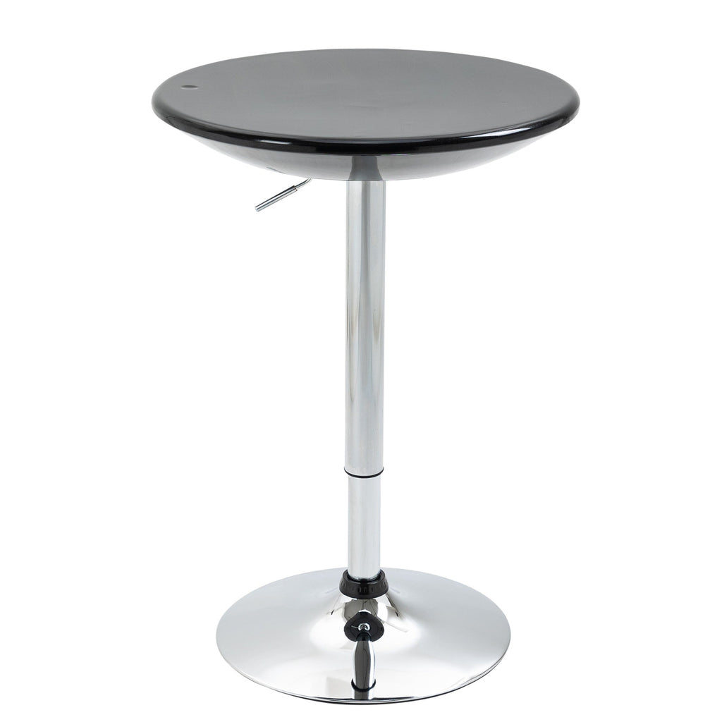 Round bar table with swivel floor, adjustable height with gas leverage and base - black - Borgè