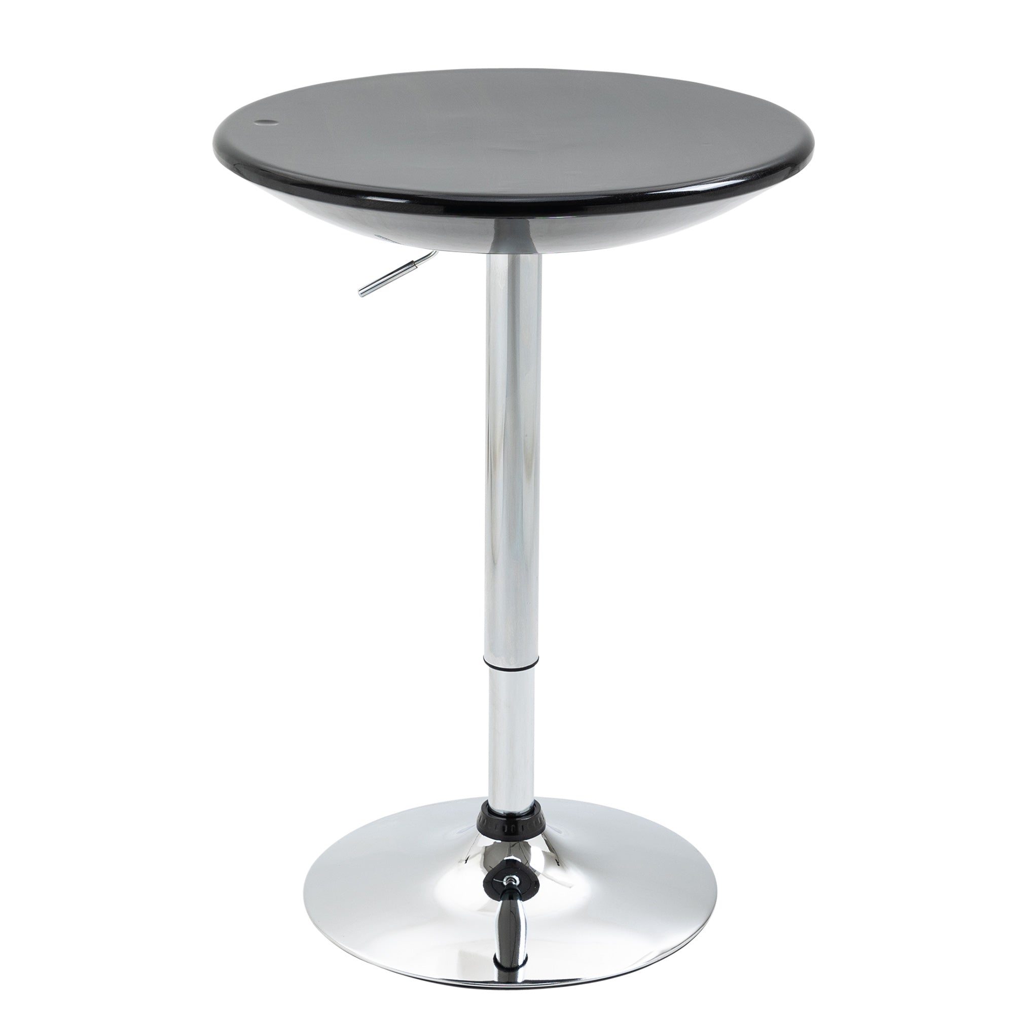Round bar table with swivel floor, adjustable height with gas leverage and base - black - Borgè