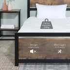 Single Wooden and Steel Storage Structure with industrial -style slats, 90x200cm - Borgè