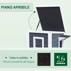 2-Story Waterproof Wooden Cat House, Outdoor Pet House with Opening Roof, 51x51x81.3cm - Borge' Group Limited