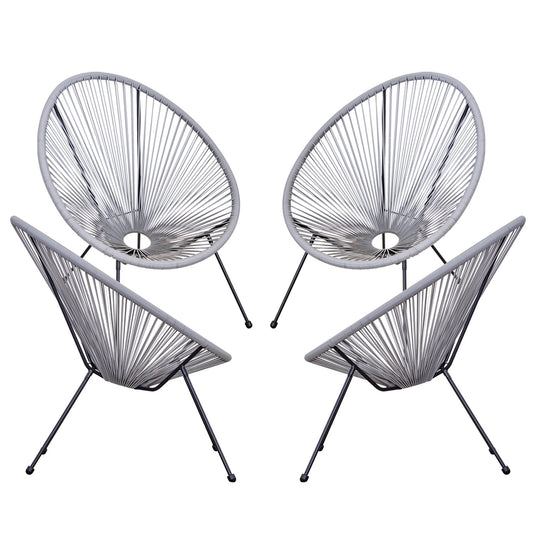 MOSKOW | 4Pcs Garden Oval Chairs Set - Borgè